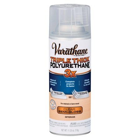 VARATHANE Varathane 1694710 11.25 oz Triple Thick Transparent Polyurethane Clear Semi-Gloss; Pack of 6 1694710